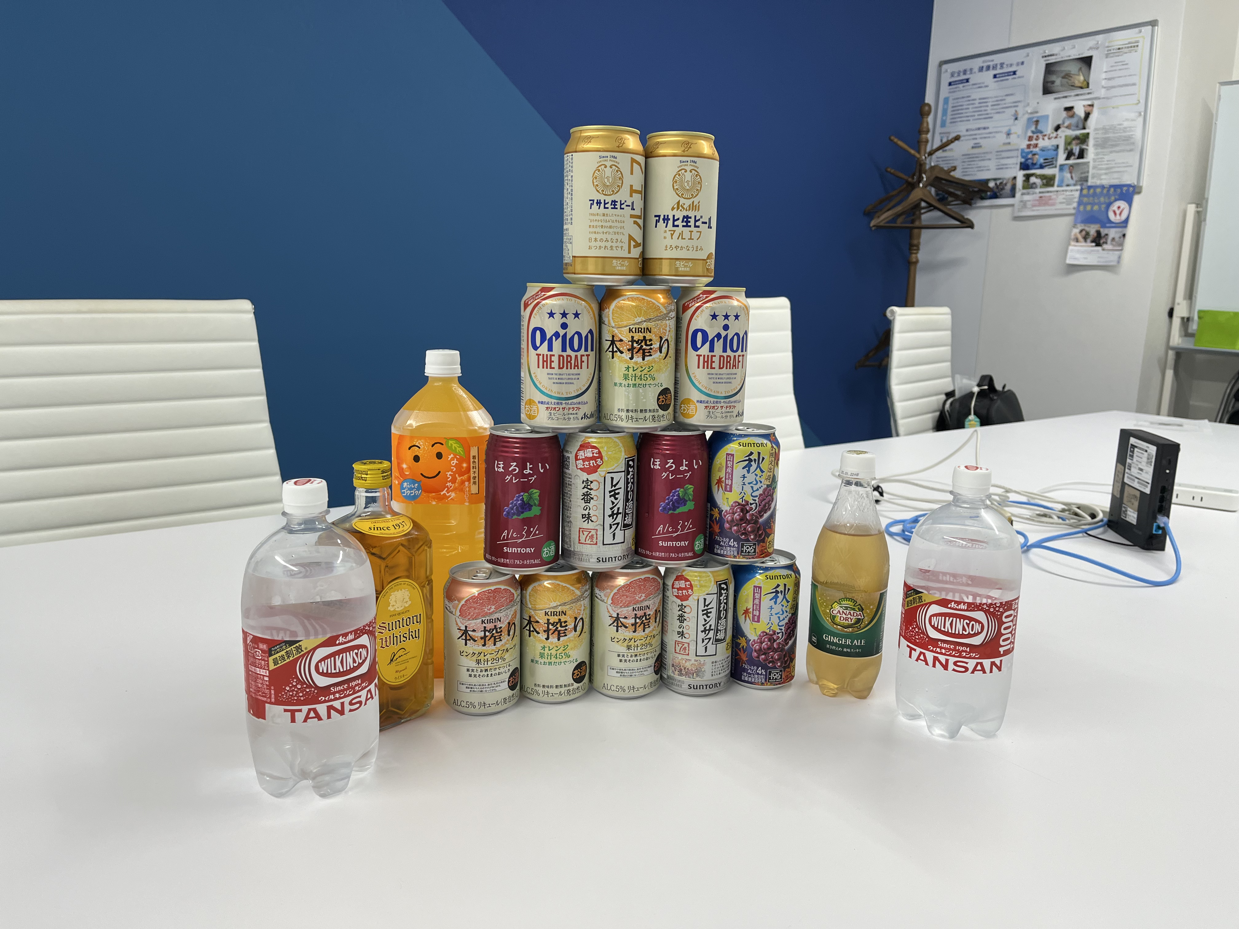 お酒のタワー挑戦